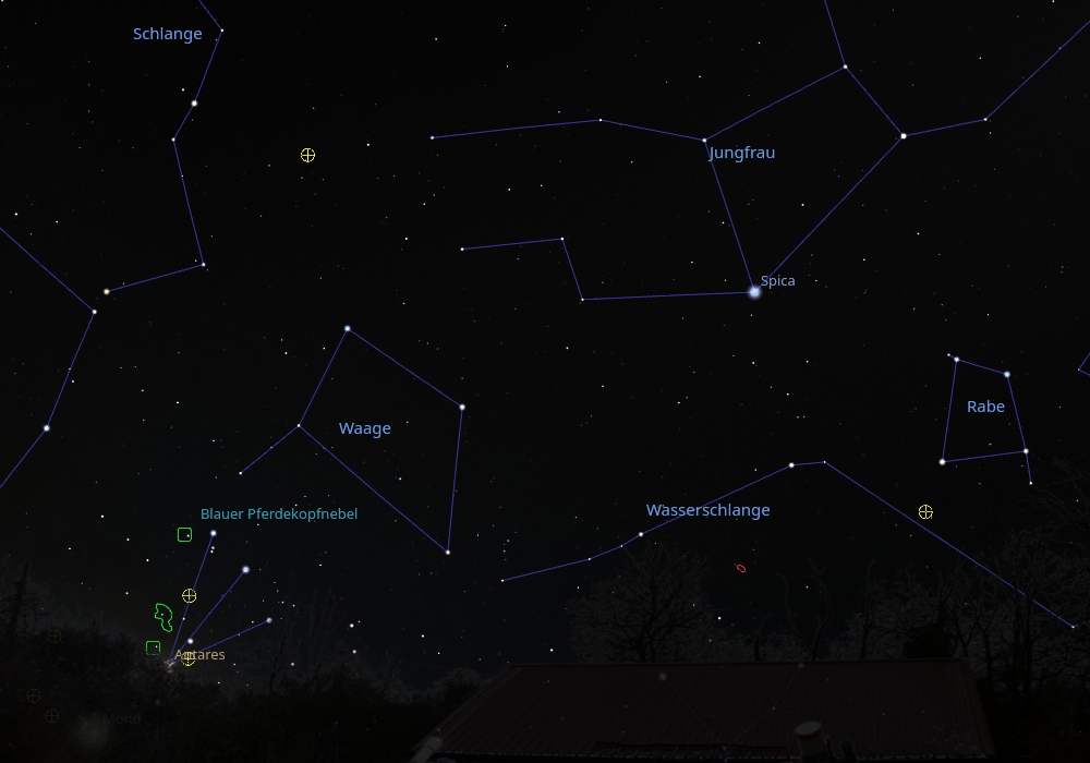 Nachthimmel in der Planetariumssoftware Stellarium